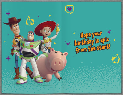 Toy Story Birthday Card for Kids | Disney Pixar Buzz Woody Jessie Greeting Card