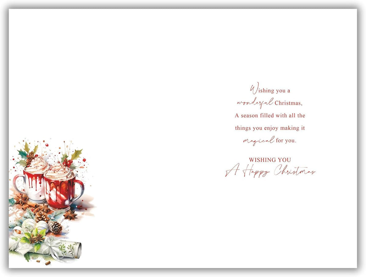 Inside verse wishing special friends a wonderful Christmas