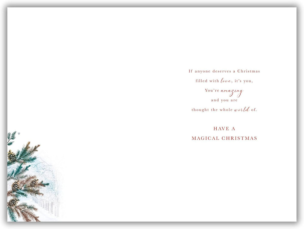 Inside verse of sentimental Kingfisher Christmas card for Husband