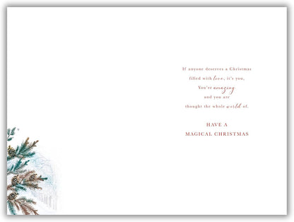 Inside verse of sentimental Kingfisher Christmas card for Husband
