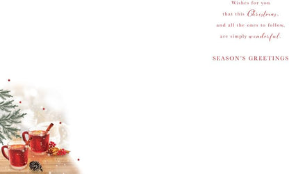 Inside of Special Friend Christmas card with Season’s Greetings verse