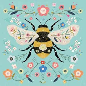 ArtEco Designs Blank Card Floral Bumble Bee - Eco-Friendly