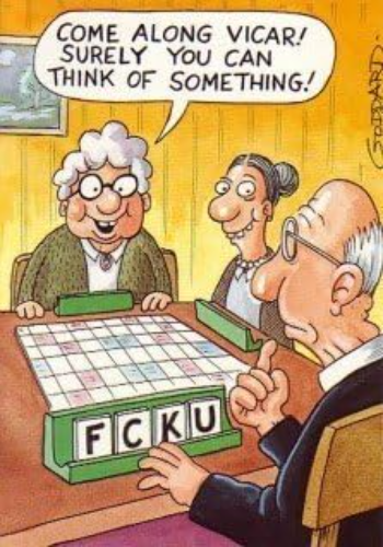 Funny Vicars Rude Game Night Birthday Card - Humour Cartoon Greeting Card