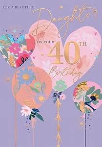 This 40th Birthday Card for Daughter – Purple & Rose Gold Floral is a Greeting Card priced at £ 3.49 from Made To Be Treasured range. Produced by Words & Wishes for excellent quality