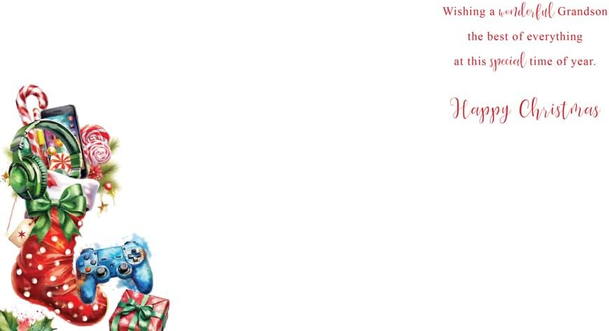 Inside message of Kingfisher Special Grandson Christmas card