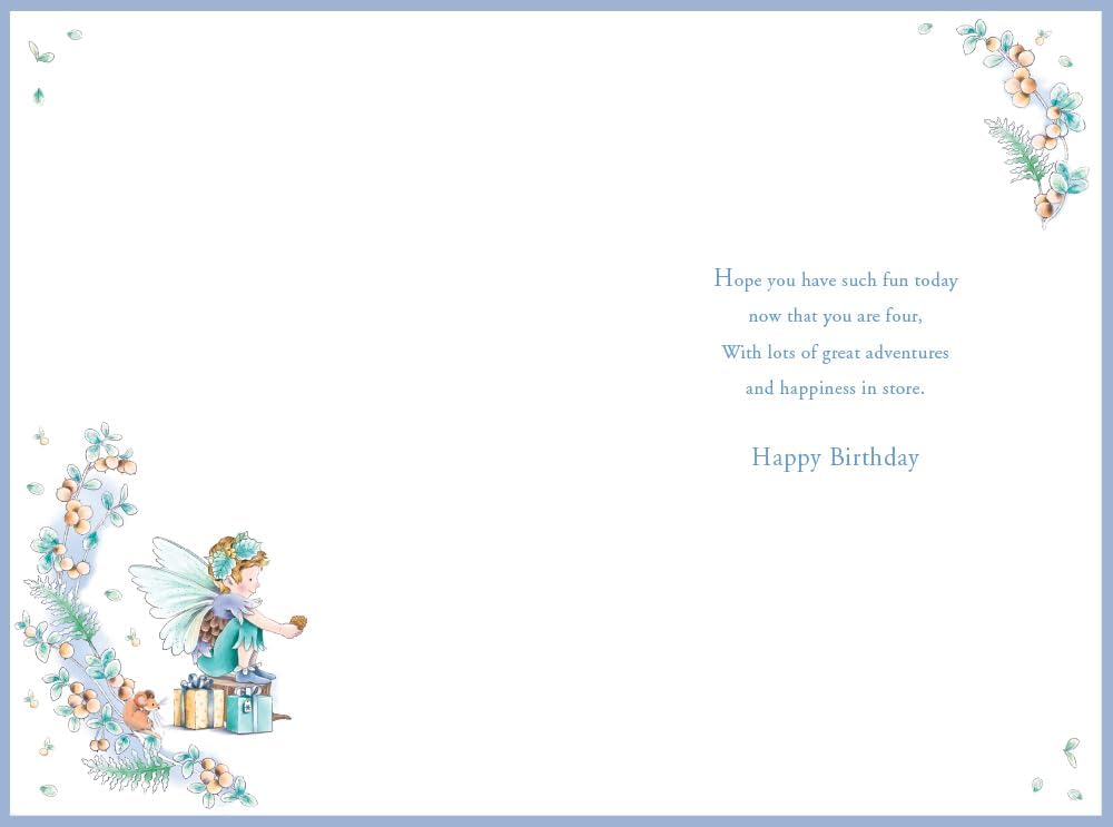 Inside verse of Kingfisher great-grandson fourth birthday card