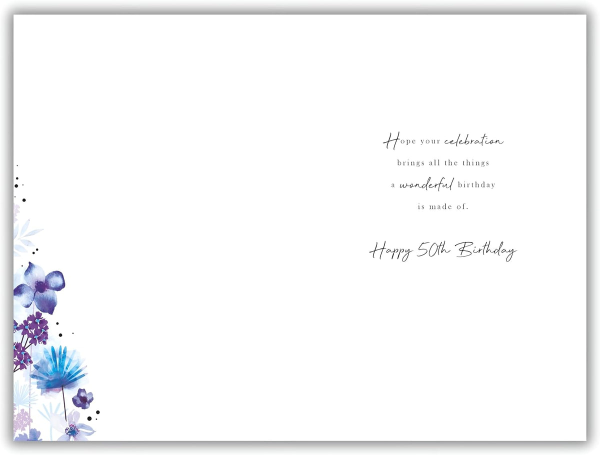Inside message of Kingfisher special friend 50th birthday card