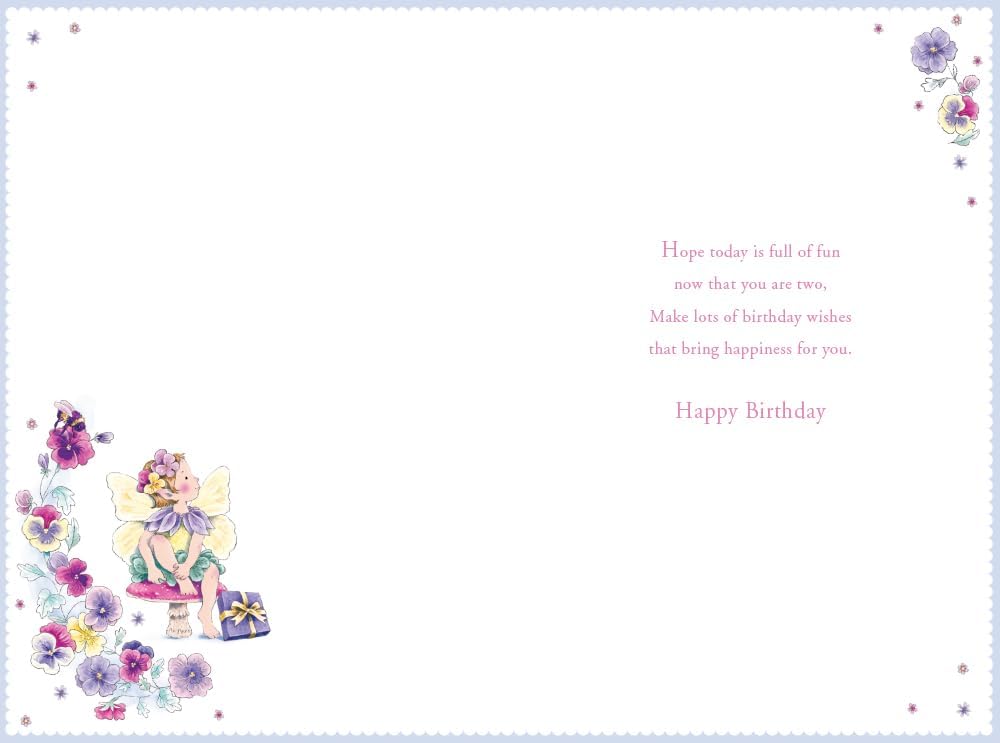 Inside verse of Kingfisher lovely granddaughter second birthday card