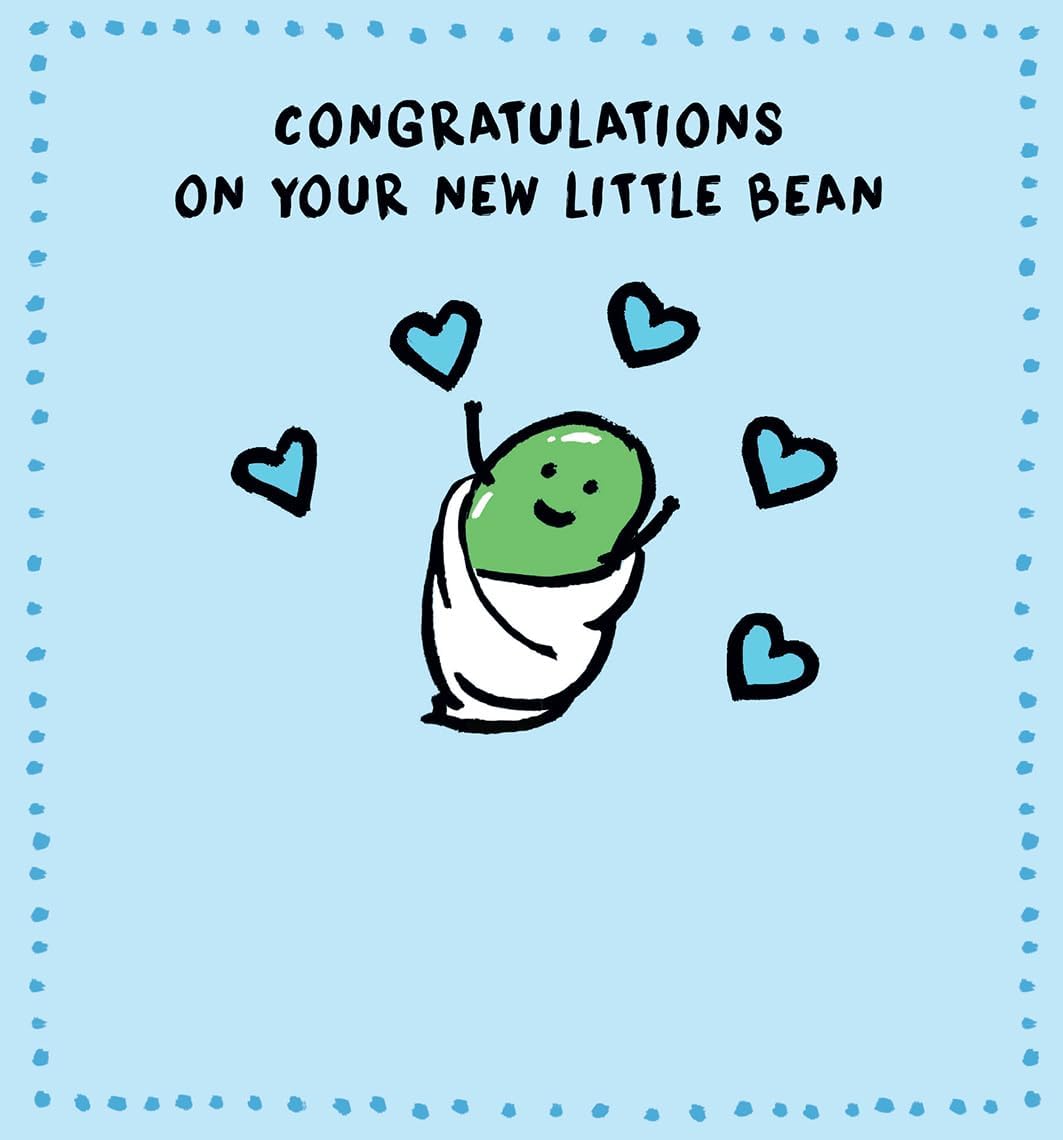 Lucilla Lavender New Baby Card | Congratulations on Your New Little Bean
