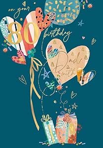 This Words n Wishes 80th Birthday Card for Dad – Teal & Gold is a Greeting Card priced at £ 3.75 from Made To Be Treasured range. Produced by Words n Wishes for excellent quality