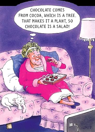 Paperlink Humour Open Blank/Birthday Greeting Card - Chocolate is a Salad! - From The Wrinklies Range