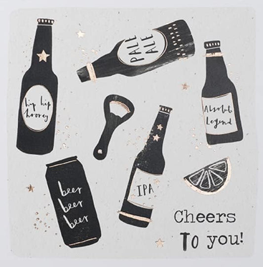 This Paperlink General Male Birthday Card for Men - Beer Bottles with Copper Foil - Eco-Friendly and Recyclable is a Greeting Card priced at £ 3.49 from Made To Be Treasured range. Produced by Paperlink for excellent quality