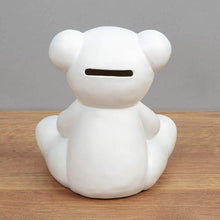 Load image into Gallery viewer, Bambino White Resin Money Box - Teddy Bear with Gold &amp; Silver Stars
