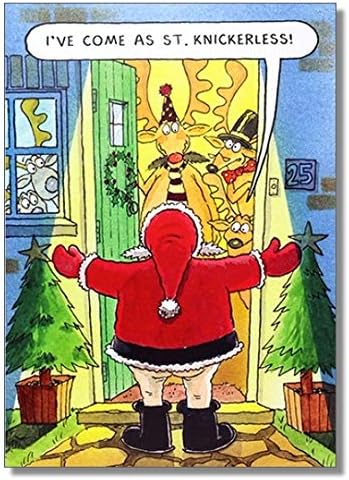 Humorous Christmas Card St. Knickerless - Santa With No Pants - Santa & Co Range