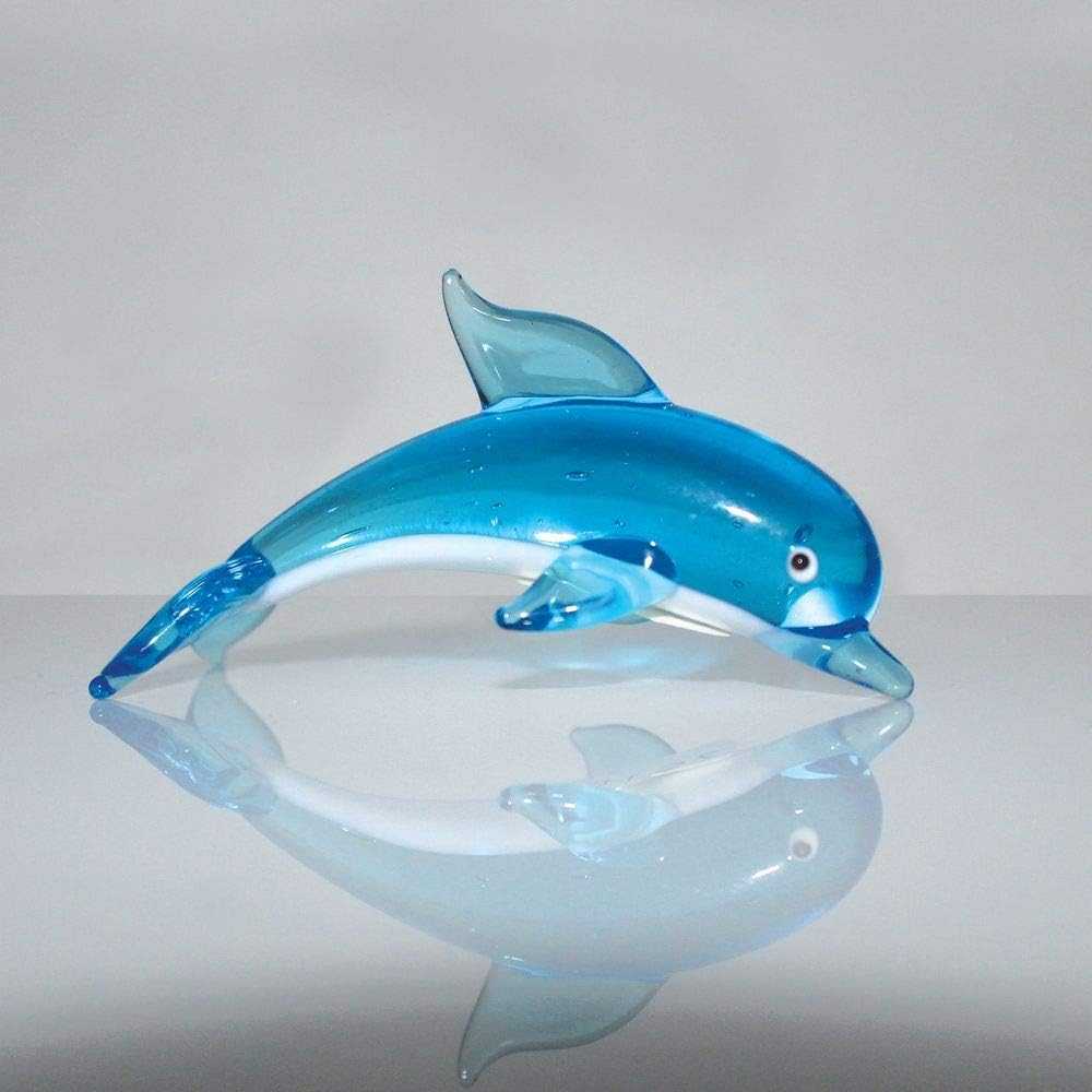 Widdop Dolphin Glass Ornament – Handcrafted Blue Figurine Giftware Widdop Made To Be Treasured