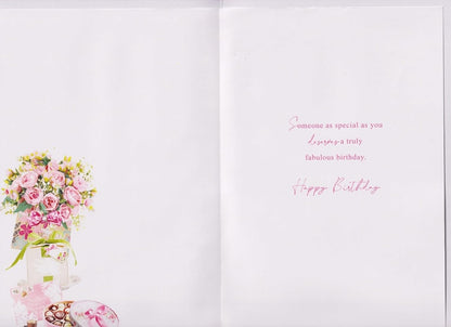 80th Birthday Card for a Special Friend – Floral Pink Birthday Card
