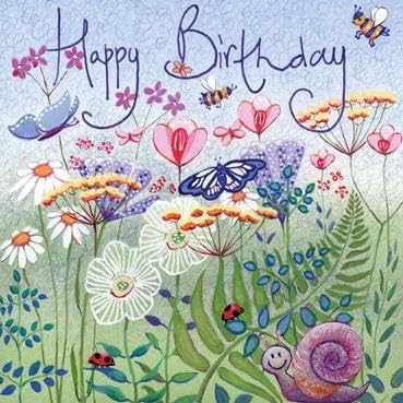 This Happy Birthday Greeting Card - Wildflower Meadow with Bees and Butterfly by Artist Penny Gaj is a priced at £ 3.99 from Made To Be Treasured range. Produced by Made To Be Treasured for excellent quality