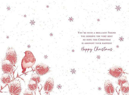 Special Friend Christmas Card – Robin & Thistle Design Greeting Card Nigel Quinney Made To Be Treasured