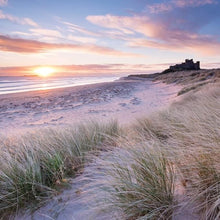 Load image into Gallery viewer, Abacus Cards General Male/Female Blank/Birthday Card - Bamburgh Beach Castle &amp; Sand Dunes - Eco-Friendly &amp; Recyclable - From the BBC Countryfile Range
