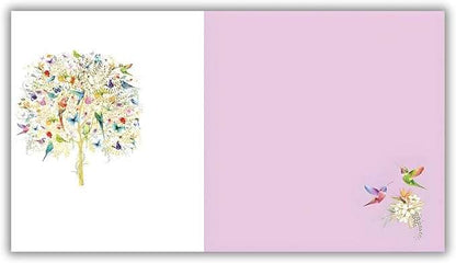 Blank Greeting Card – Colourful Tree with Birds and Butterflies – Nigel Quinney Greeting Card Nigel Quinney Made To Be Treasured