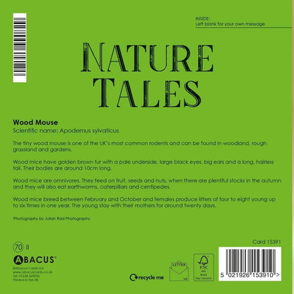Abacus Wood Mouse Blank Greeting Card | Nature Tales Wildlife Card