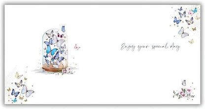 This Fabulous Birthday Card with Elegant Butterflies in Glass Dome – Nigel Quinney is a priced at £ 2.99 from Made To Be Treasured range. Produced by Nigel Quinney for excellent quality