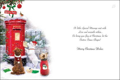 Santa Paws Christmas Card – Dogs Posting Letters to Santa Festive Design Christmas – Animals / Santa Paws Jonny Javelin Made To Be Treasured