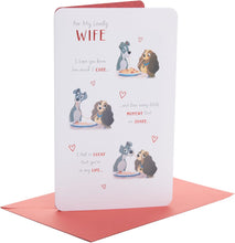 Load image into Gallery viewer, UK Greetings Wife Birthday Card - Cute Disney Birthday Card for Her - Lady and The Tramp Birthday Card for Wife,Beige,24.9 x 15.9 x 0.7 cm; 30 Grams
