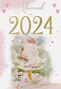 Married In 2024 Greeting Card - Produced In The UK