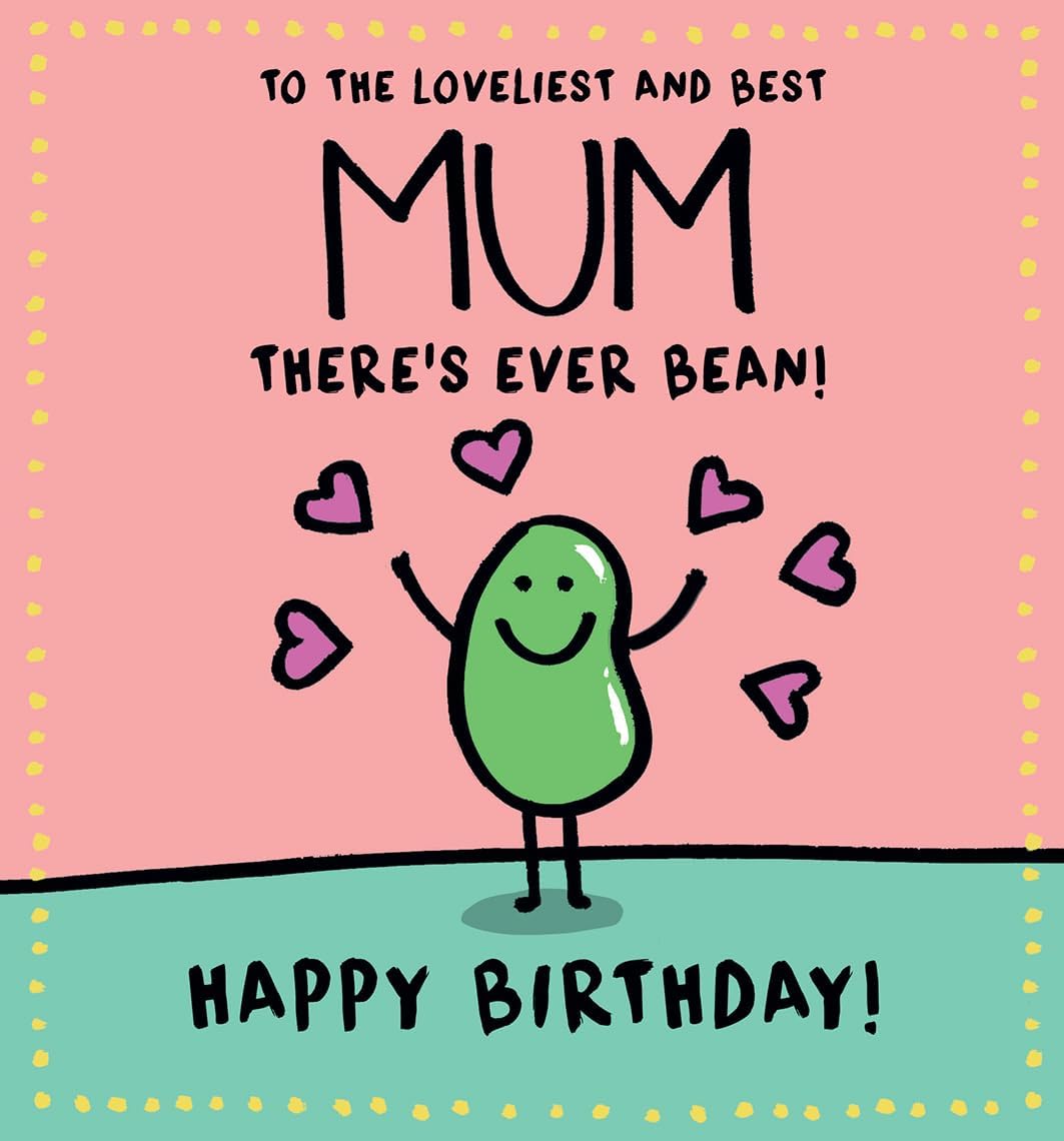 Lucilla Lavender Best Mum Birthday Card | Funny Human Bean Greeting Card