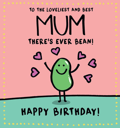 Lucilla Lavender Best Mum Birthday Card | Funny Human Bean Greeting Card