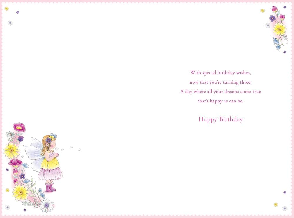 Inside verse of Kingfisher granddaughter third birthday card