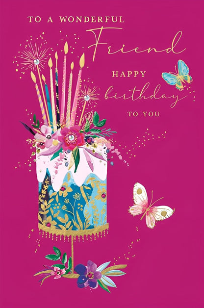 Wonderful Friend Birthday Card | Luxury Gold Foil Birthday Card by Abacus
