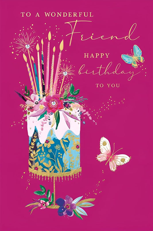 Wonderful Friend Birthday Card | Luxury Gold Foil Birthday Card by Abacus