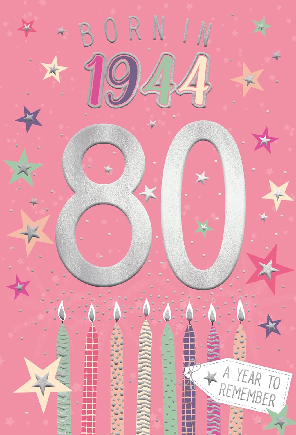 Year You Were Born Greeting Card Tri Fold - Age 80 - 80th Birthday Female