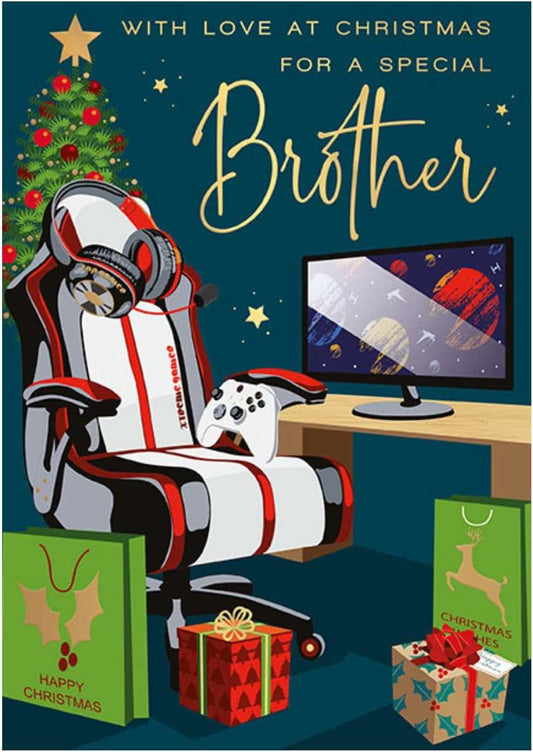Brother Christmas Card – Gaming Chair & Console Design | Words & Wishes W&W Made To Be Treasured