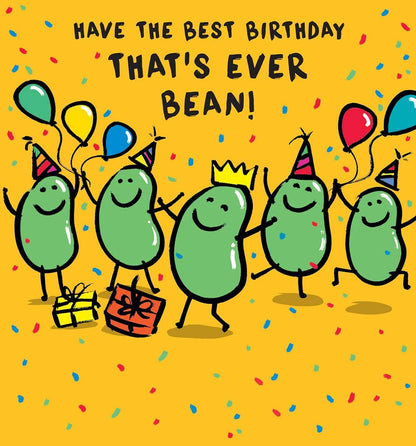 Funny Birthday Card – "That's Ever Bean!" Bean Pun Birthday Greeting Card