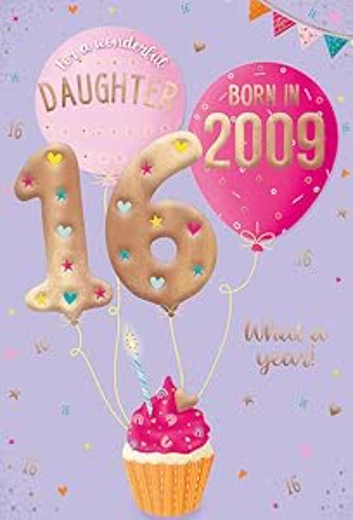 This IC&G Code 75 16th Birthday Card Born in 2009 - Tri-Fold Daughter Sweet Sixteen is a priced at £ 3.39 from Made To Be Treasured range. Produced by ICG for excellent quality