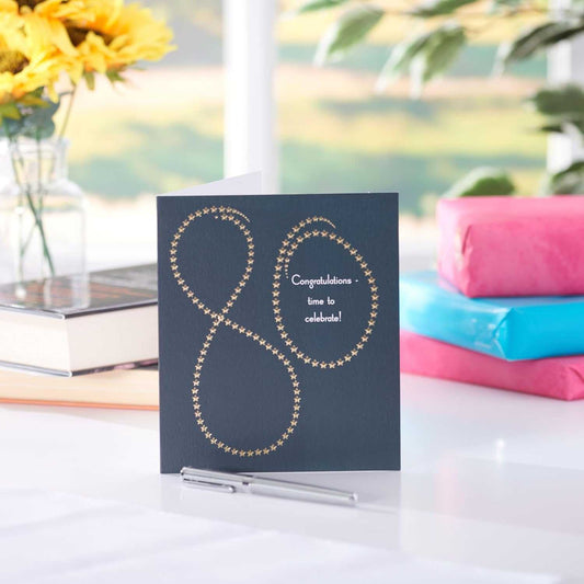 80th Birthday Card – Starry Celebration Design | UK Greetings UKG Made To Be Treasured