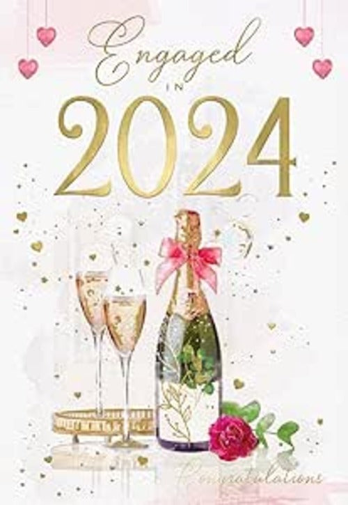 Engaged in 2024 Greeting Card Produced in The UK