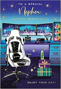 Nephew Birthday Card - Gaming Setup Design Special Nephew Happy Birthday