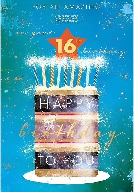 This 16th Birthday Card - Sparkling Cake Design - Gold Foil Birthday - Milestone Birthday is a Birthday Card priced at £ 3.55 from Made To Be Treasured range. Produced by Words & Wishes for excellent quality