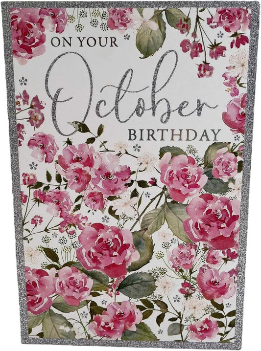 October Birthday Card – Floral Rose Design | Nigel Quinney Nigel Quinney Made To Be Treasured