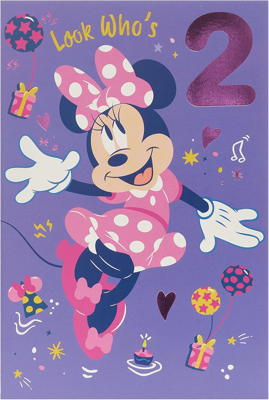 Disney Minnie Mouse 2nd Birthday Card for Girl – Age 2