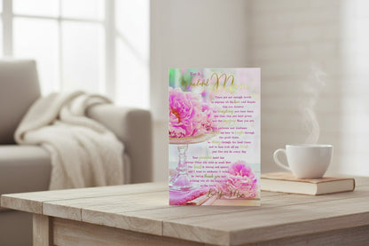Wonderful Mum Birthday Card – Pink Floral Sentimental Verse