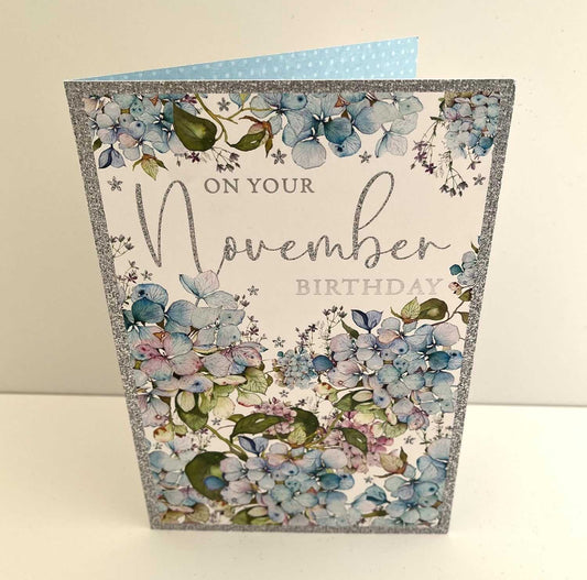 November Birthday Card – Floral Hydrangea Design | Nigel Quinney Nigel Quinney Made To Be Treasured