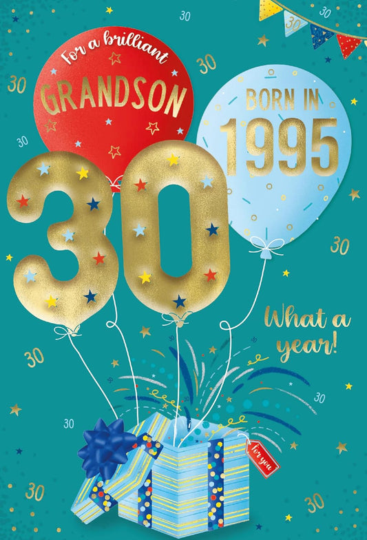 This IC&G 30th Birthday Card Born in 1995 - Tri-Fold Grandson Nostalgic Facts is a Greeting & Note Cards priced at £ 3.39 from Made To Be Treasured range. Produced by ICG for excellent quality