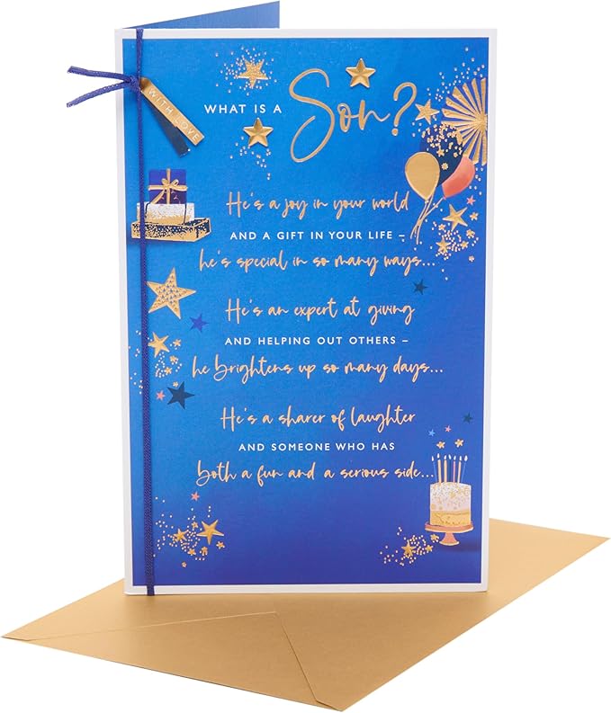 UK Greetings Birthday Card for Son - Sentimental Design