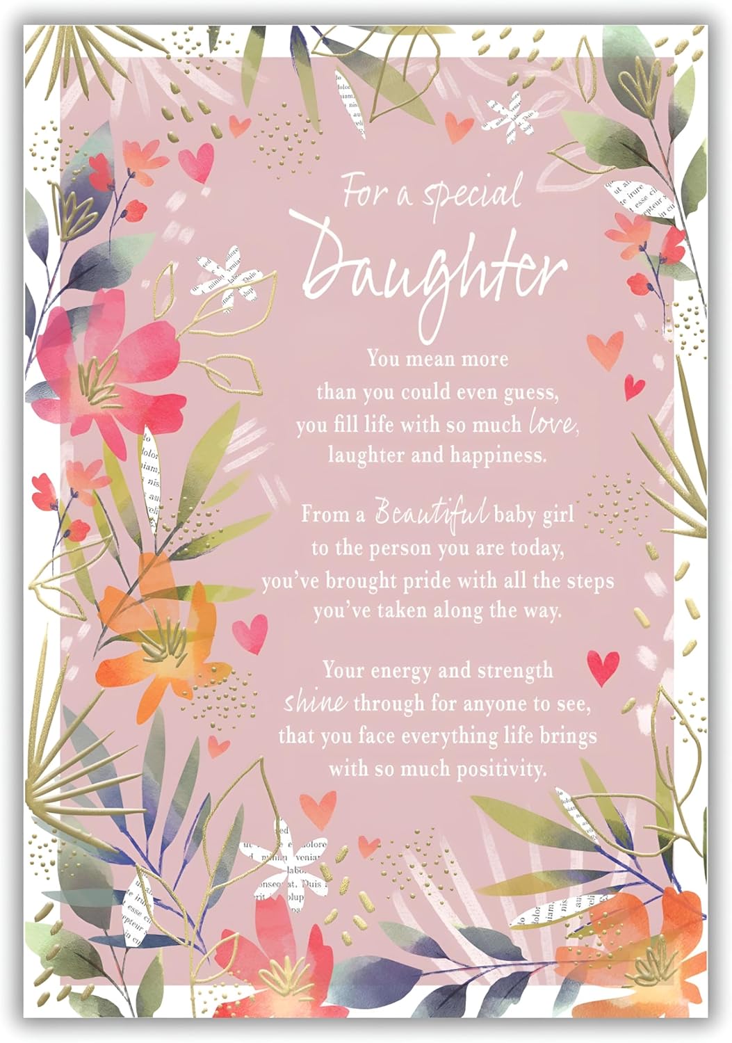 This Daughter Birthday Card - Watercolor Floral Design - IC&G Code 75 (228x157mm) is a Greeting Card priced at £ 3.39 from Made To Be Treasured range. Produced by ICG for excellent quality