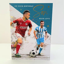 Load image into Gallery viewer, Son Birthday Greeting Card  - Football - Gold Foiling - From Words N Wishes

